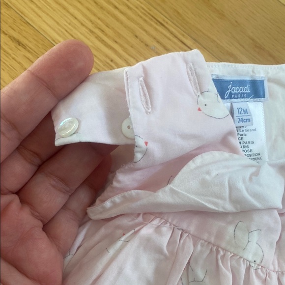 Pink Jacadi Baby Outfit with bird Print- 12 months - Picture 7 of 7